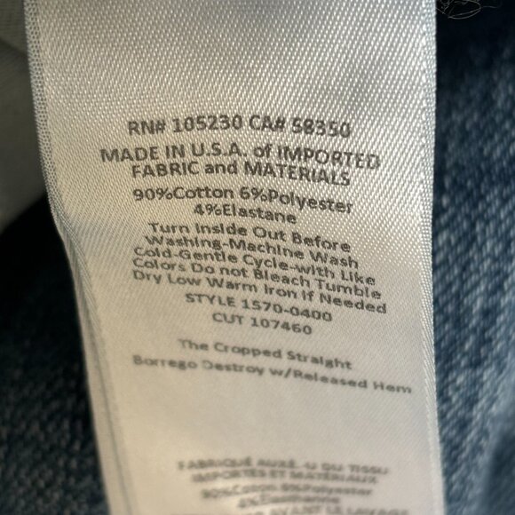 Current Elliot - The Cropped Straight w/Released Hem - Size 31 - Picture 10 of 15